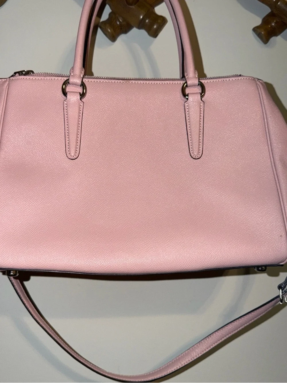 COACH Pink Leather Satchel with Silver Hardware